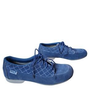 Vintage Hyde Blue Suede Bowling Shoes Womens Size 7.5 Repaired READ